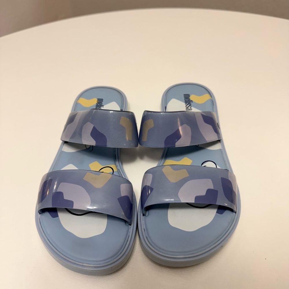 MELISSA- Cinderella Women's Blue and Purple Patterned Sandals